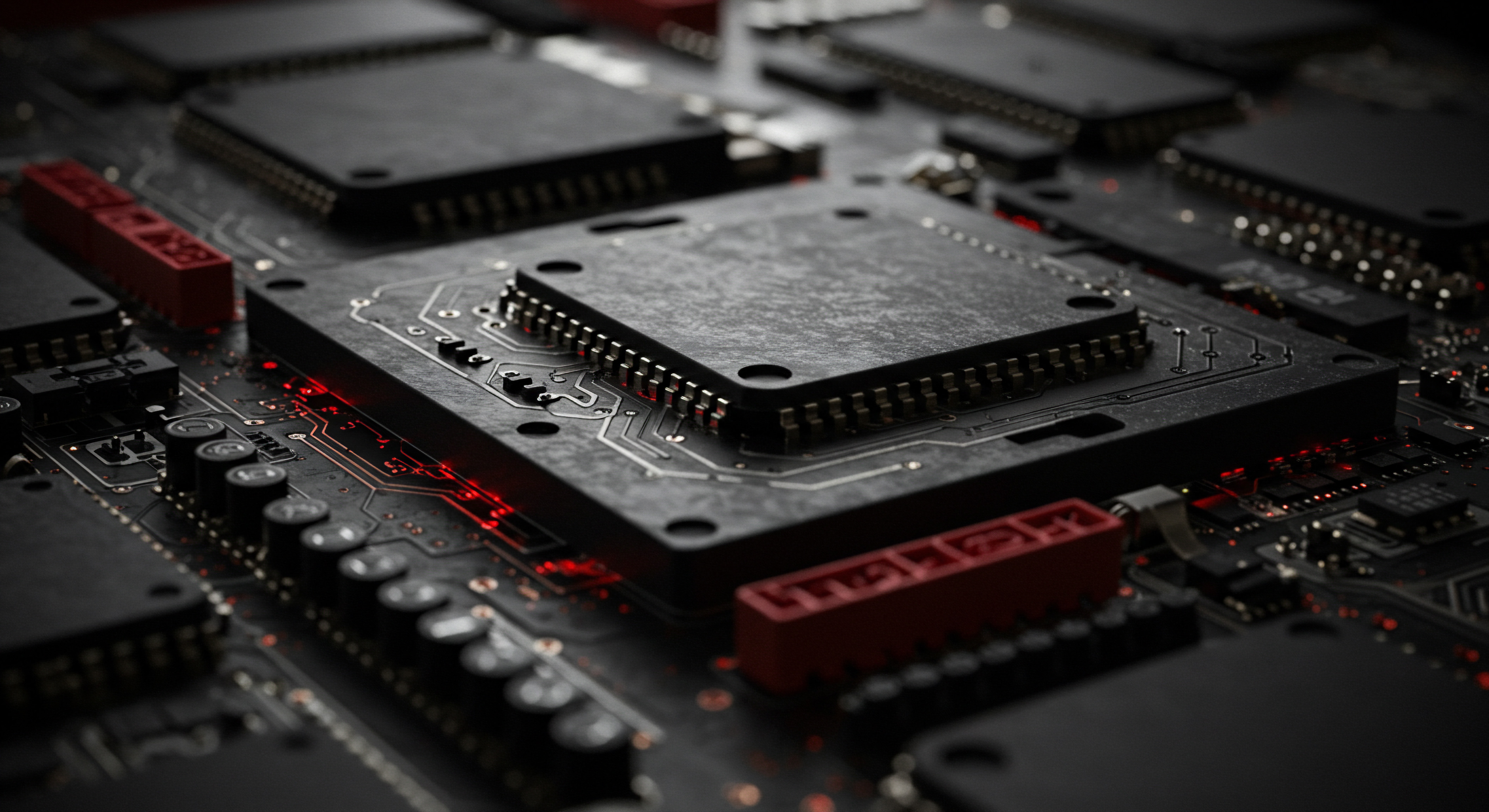 Advancing SMB Efficiency The Digital Transformation Journey for Small Business Enterprises The computer motherboard symbolizes advancement crucial for SMB companies focused on scaling. Electrical components suggest technological innovation and improvement imperative for startups and established small business firms. Red highlights problem-solving in technology.