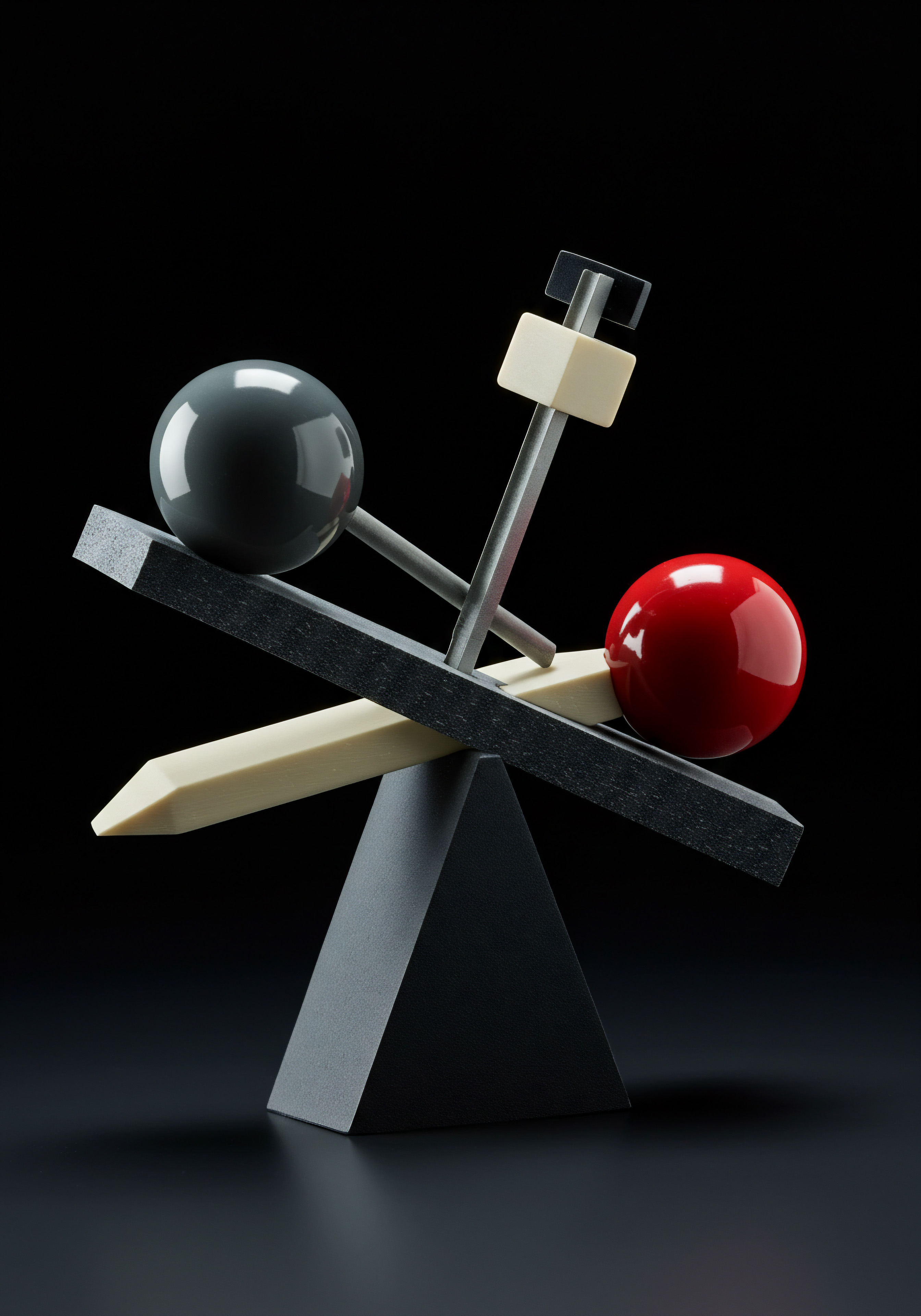 Balancing Act An Abstract Conceptual Model for SMB Business Strategy and Scaling The artful presentation showcases a precarious equilibrium with a gray sphere offset by a bold red sphere, echoing sales growth and achieving targets, facilitated by AI innovation to meet business goals. At its core, it embodies scaling with success for a business, this might be streamlining services. A central triangle stabilizes the form and anchors the innovation strategy and planning of enterprises.
