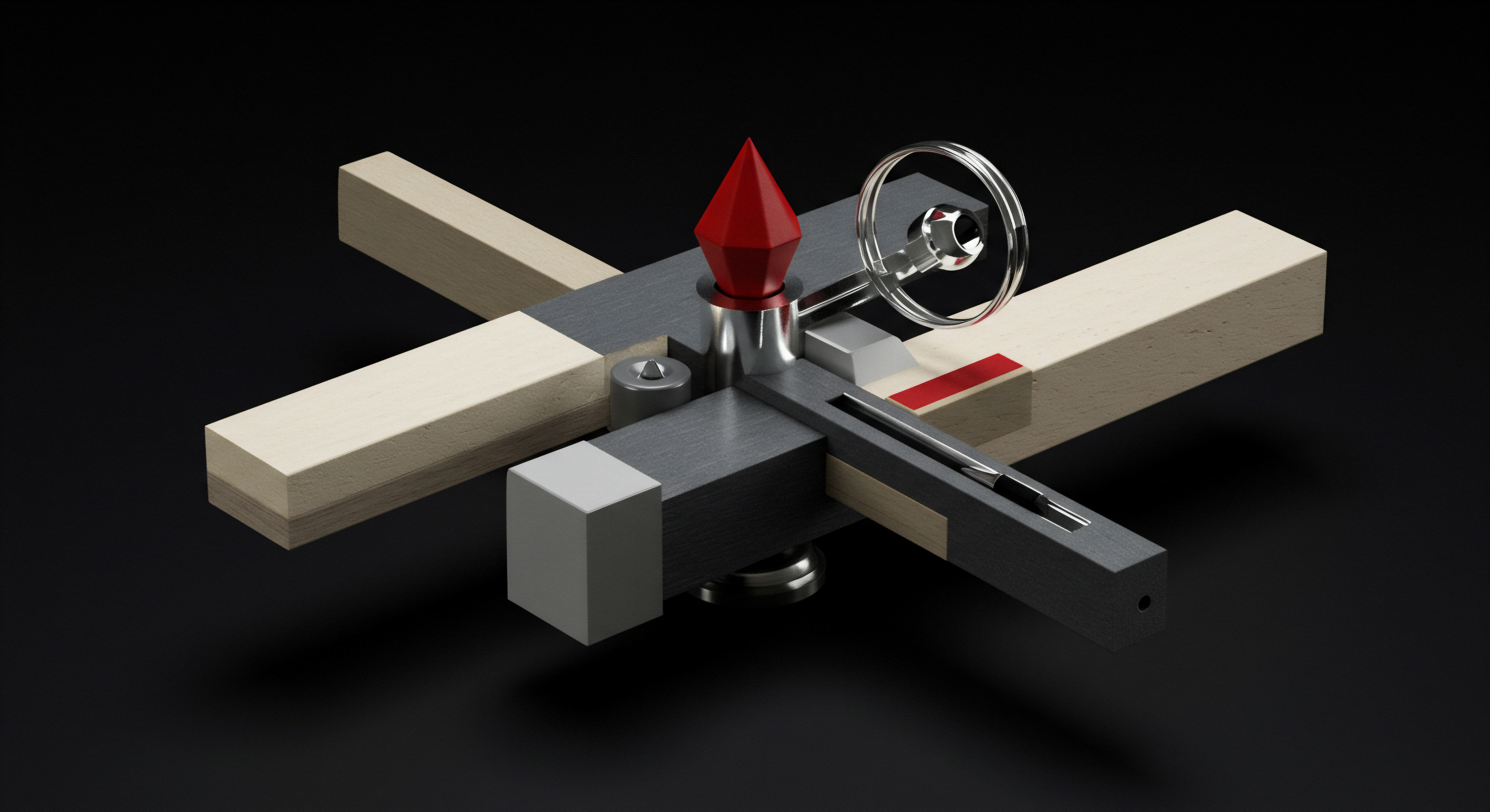 Conceptual Representation of Scalable Business Model Growth and Automation Strategy for Small Businesses This abstract display mirrors operational processes designed for scaling a small or medium business. A strategic visual presents interlocking elements representative of innovation and scaling solutions within a company. A red piece emphasizes sales growth within expanding business potential.