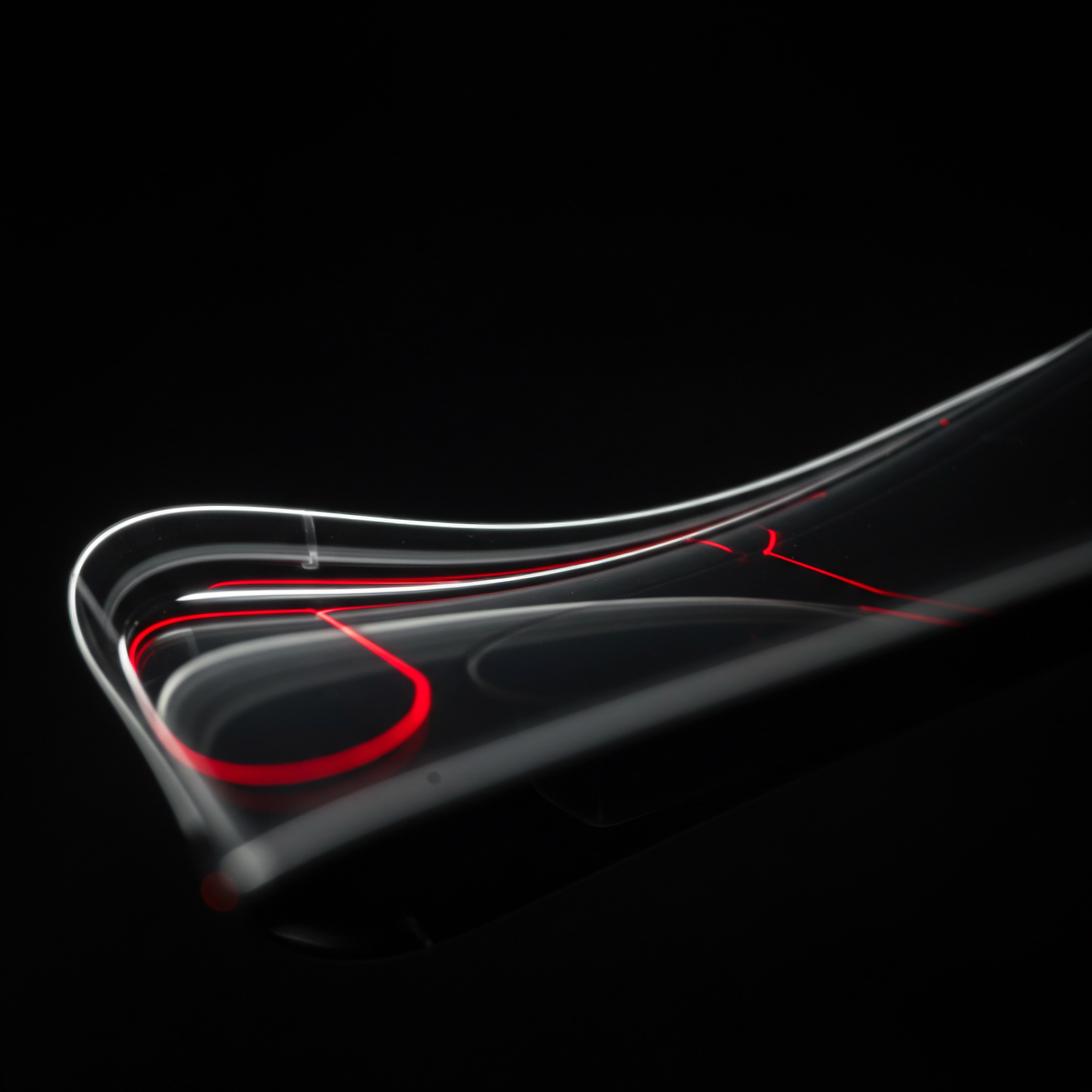 This image presents a striking visual representation of innovation driving Small Business expansion. It depicts a futuristic device with flowing illuminated contours of white and red in sleek design against a deep black background that simulates technology advancing growth. The aesthetic conveys modernity, agility and sleek advancement for businesses like Start-ups embracing Digital Transformation. Automation enhances processes, optimizing Workflow for increased Efficiency and improved Productivity. This innovative Technology helps in achieving goals that support enterprise financial success in Competitive Markets. Streamlined, cloud based services boost operations of Medium Business to support better Customer Service, enhancing connections via social media that will grow Brand Building for scaling new investments. The goal is positive and future optimistic for business and technology.