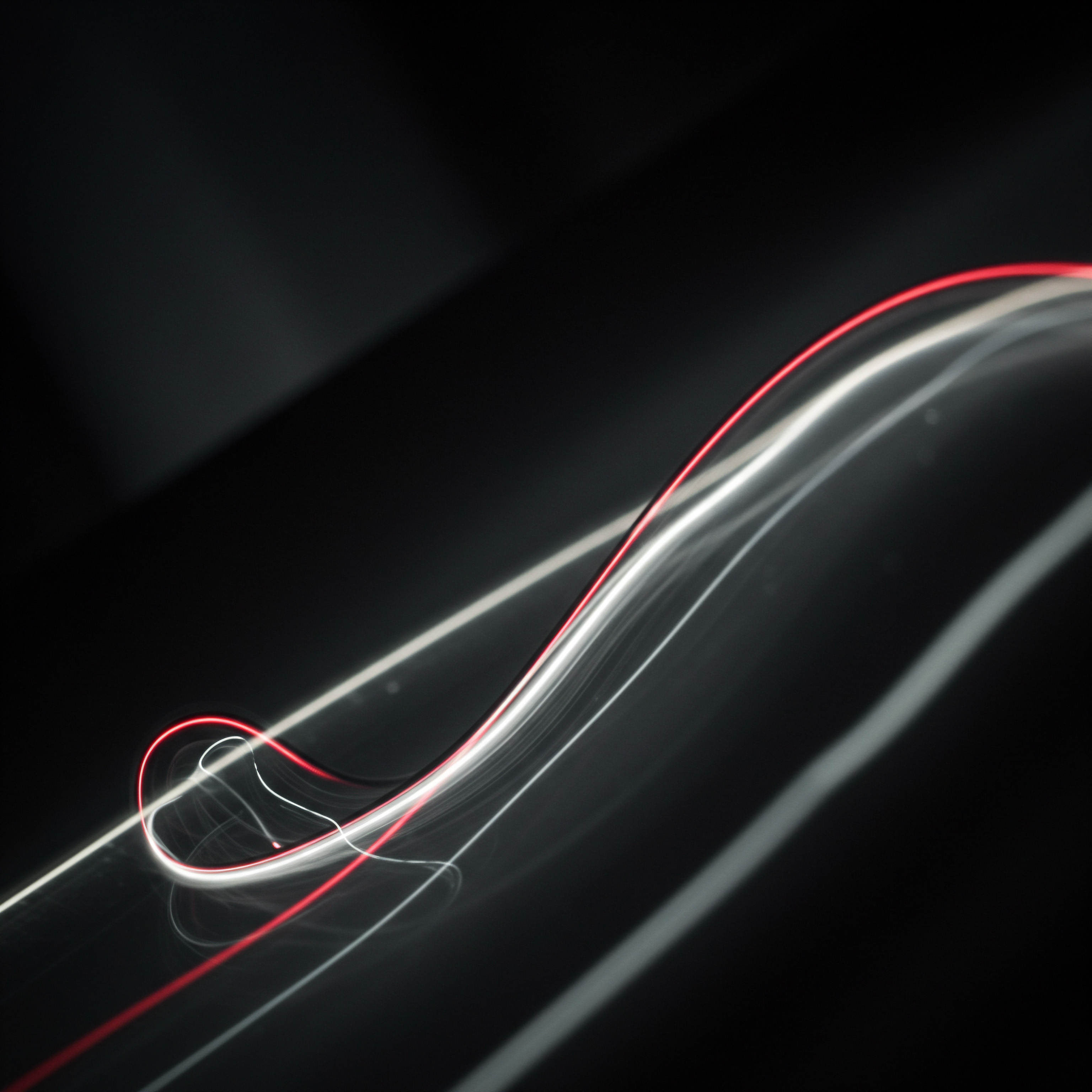 Light Trail in the Dark Abstract Design Symbolizing SMB Growth and Business Automation The glowing light trails traversing the dark frame illustrate the pathways toward success for a Small Business and Medium Business focused on operational efficiency. Light representing digital transformation illuminates a business vision, highlighting Business Owners' journey toward process automation. Streamlined processes are the goal for start ups and entrepreneurs who engage in scaling strategy within a global market.