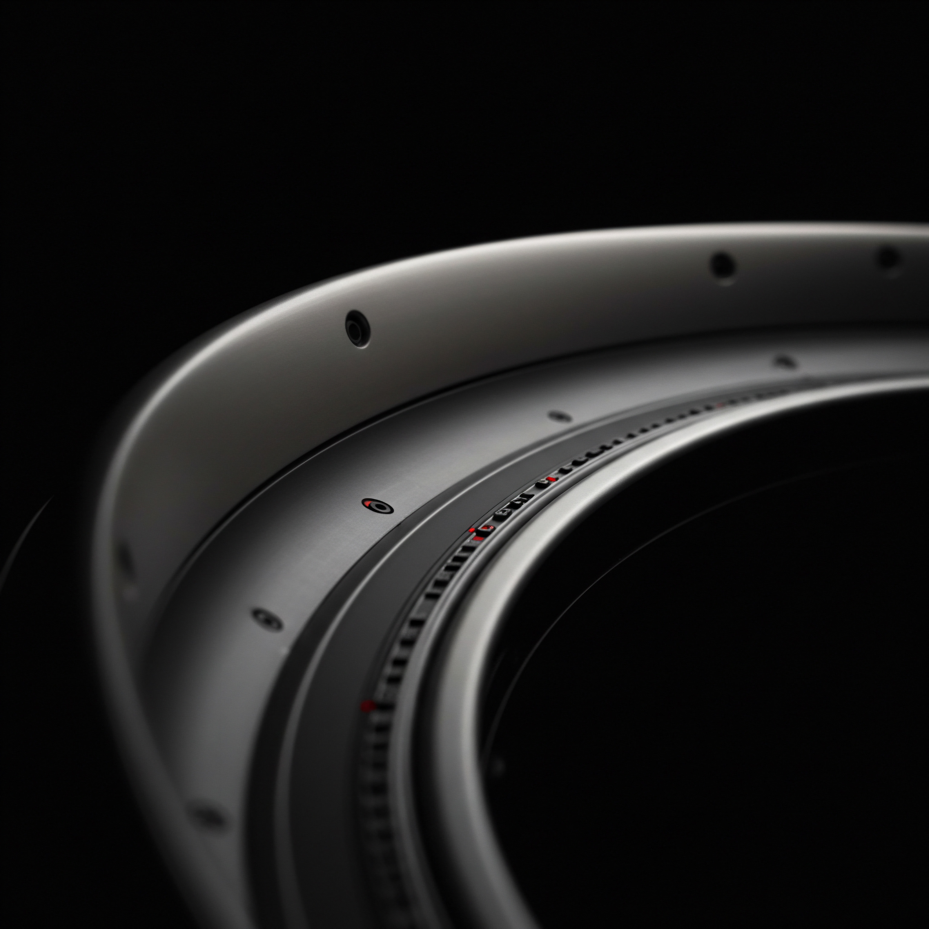 An elegant gray ring curves against a solid black background, hinting at endless opportunity and innovation for Small Business enterprises looking towards growth. Precision is evident with carefully crafted bolt holes suggesting a system oriented towards scaling solutions and automation. A red line nestled within the ring could symbolize focused attention towards key performance indicators, profitability and achieving targets, showing how businesses improve using data driven analytics. Modern technology with a touch of resilience underscores digital transformation, representing planning to optimize streamlined workflows, providing cost reduction strategies for sustainable financial management, as the entrepreneur expands into international markets building upon networking and strategic investment, towards success for Business Owners everywhere.