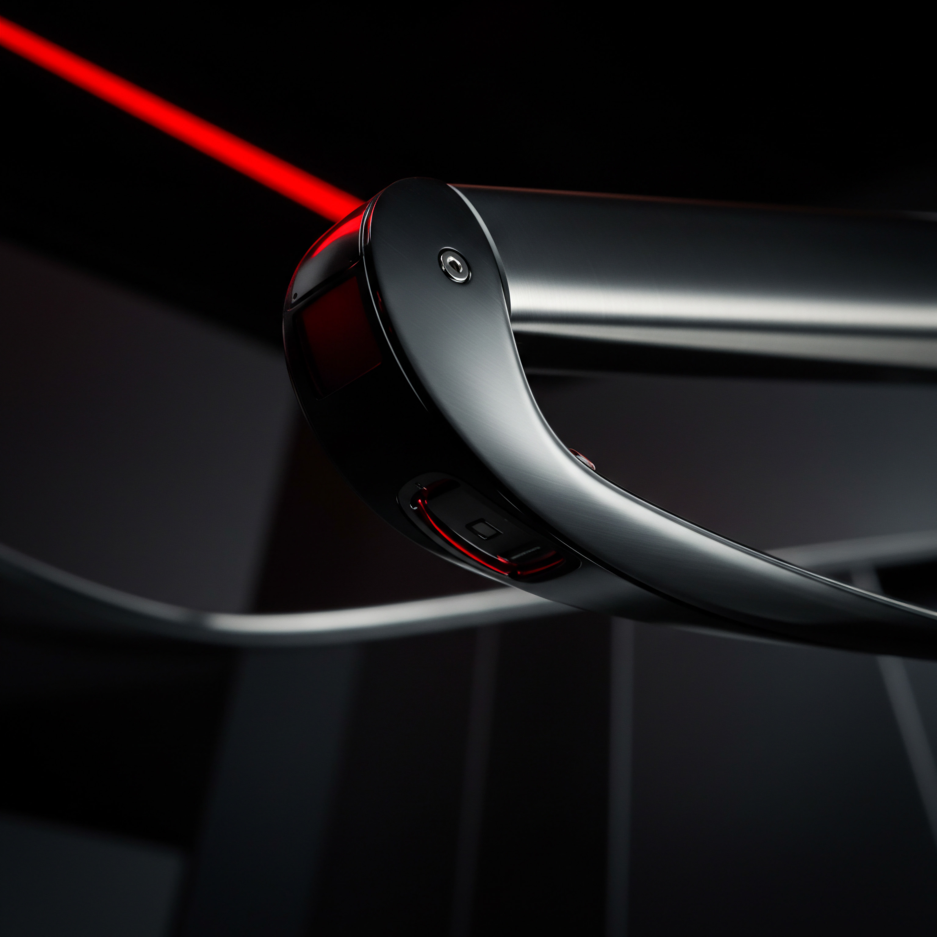 This close-up presents sleek business technology that resonates with a futuristic office. A silver curved structure paired with a refined screw detailed black cap with hints of red lighting embodies efficiency and optimization. Light plays off the polished surfaces adding dynamism to the modern design. This image illustrates advanced technology which is key for small business growth and success. Entrepreneurs can leverage digital tools and automation software to improve operational efficiency and enhance their competitive advantage. Key elements of scaling include growth strategies, improved data analytics, and the right software solutions that fit scaling objectives. This represents the ideal implementation and workflow optimization desired for a company aiming to progress to a medium sized enterprise.