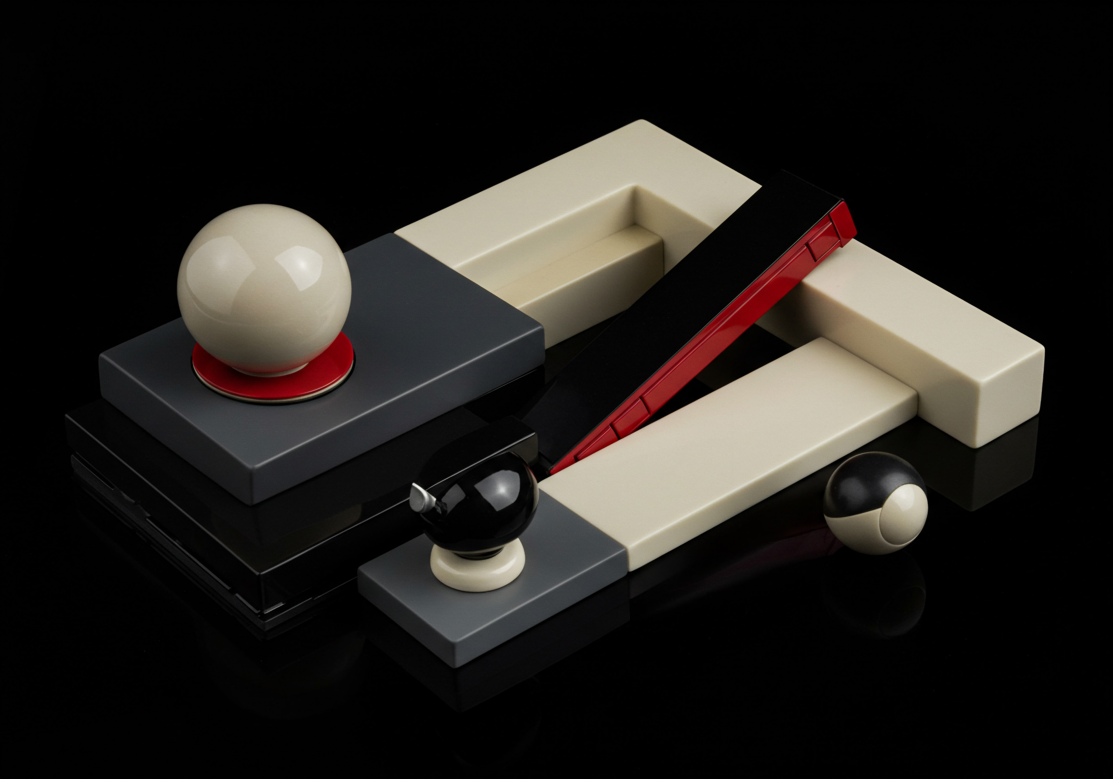 Several geometric shapes in shades of neutral tones of greys and creams, alongside spheres in black and white compose an abstract representation of scaling a small business. The composition invokes strategic planning within a corporation. This is essential for small and medium business SMB success. The image also depicts growth. Note automation in processes. Technology powers the optimization and innovation behind streamlined workflows. Elements such as efficient operational efficiency are key to increased sales growth, enhanced customer service, and market share dominance. Furthermore, it symbolizes solutions that startups, entrepreneurs and business owners require for digital transformation and improving overall business planning, with clear goals, mission and positive company culture to maximize revenue, investment opportunities, profitability, and brand management through carefully curated marketing materials. This can result in potential competitive advantages for a better, sustainable business.