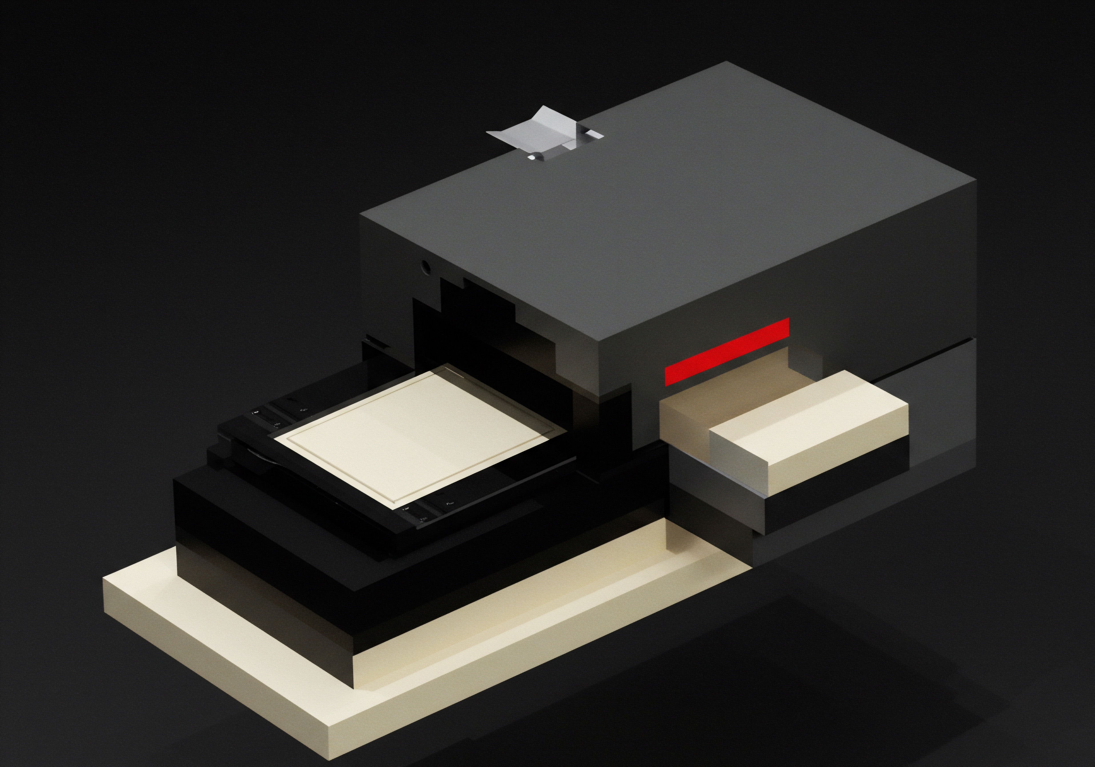 A minimalist isometric rendering showcases business process automation for Small Business success. Simplistic cubic structures create the image. The scene conveys scaling for a growing business achieved through digital transformation and technology. The workspace setting alludes to streamlined workflows with innovation such as AI powered Software as a Service, suggesting workflow optimization. Visual components emphasize automation software improving operational efficiency for SMB including manufacturing or retail. Overall, the representation symbolizes enhanced productivity, time management, problem solving and a commitment to business growth through smart tech solutions within enterprise to improve finance or business planning. It reflects strategic scaling potential through streamlined solutions.