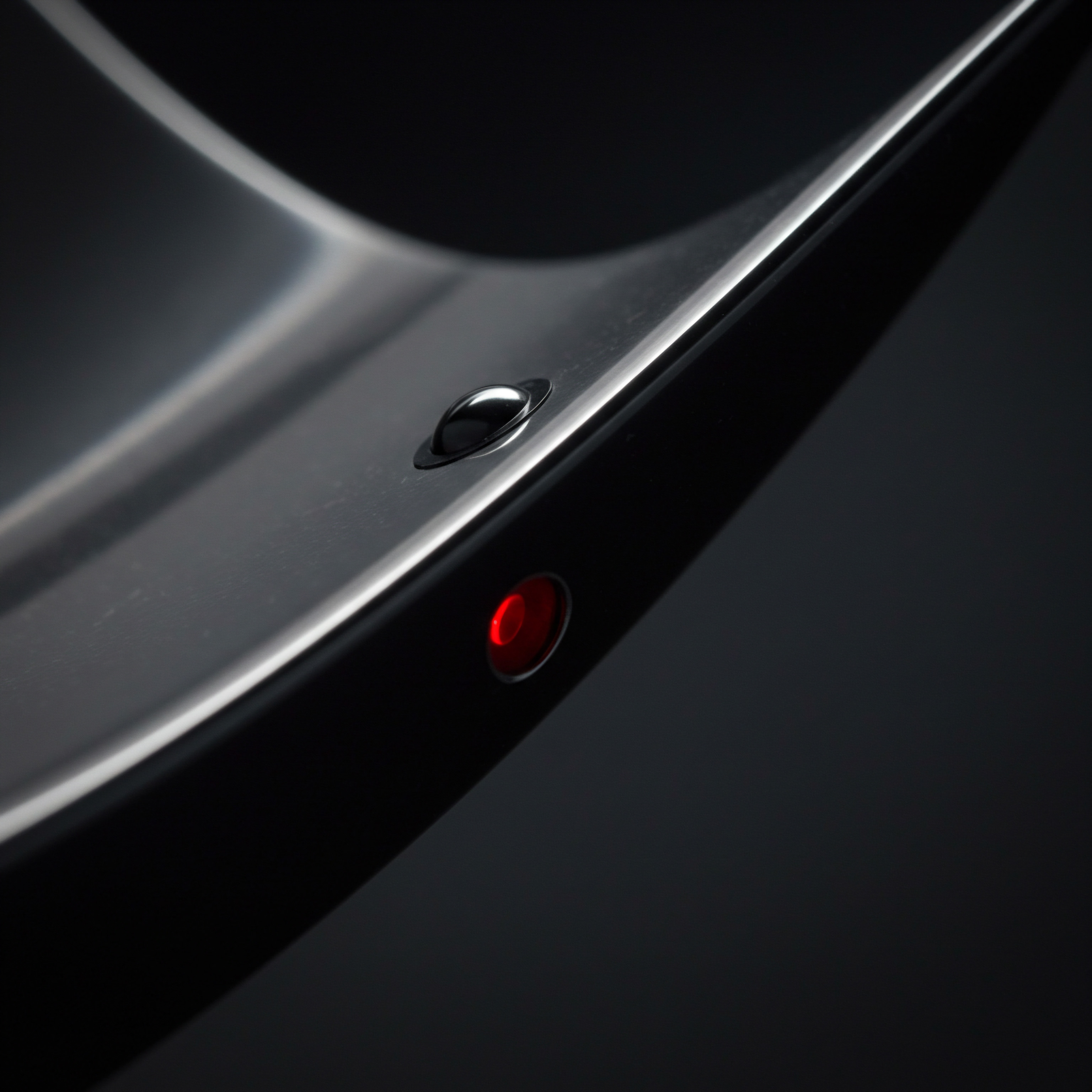 Streamlined Metal Design Reflecting SMB Digital Transformation Strategy and Growth Opportunities Smooth metal surface catches subtle light accentuating its modern design, with a shiny rivet and small red indicator light adding layers of detail and visual interest. This macro photograph suggests progress and success for scaling a small business to a medium business by incorporating streamlined technologies and workflow automation, focusing on a growth culture to optimize systems and create solutions. The setting implies innovative business planning and digital transformation offering opportunities for increased efficiency in the modern marketplace with strategy and positive advancement.